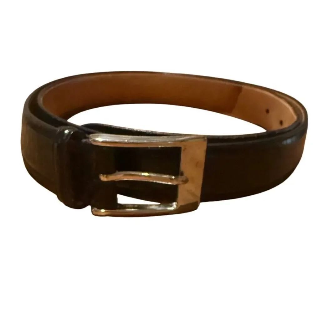 Trafalgar Silver Buckle Leather Belt Men's Sz. 38